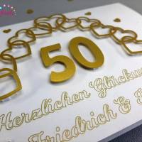 Plotterdatei: 3D Karte Goldene Hochzeit Bild 4