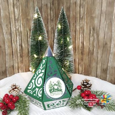 Plotterdatei Kegel Explosionsbox Weihnachten