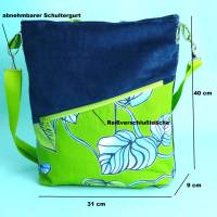 Tote Bag // Cord Tasche //Shopping Bag // crossover Bag // Henkeltasche Damen // Tragetaschen // Blaue Tasche // grüne Bild 3