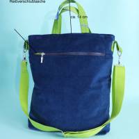 Tote Bag // Cord Tasche //Shopping Bag // crossover Bag // Henkeltasche Damen // Tragetaschen // Blaue Tasche // grüne Bild 4