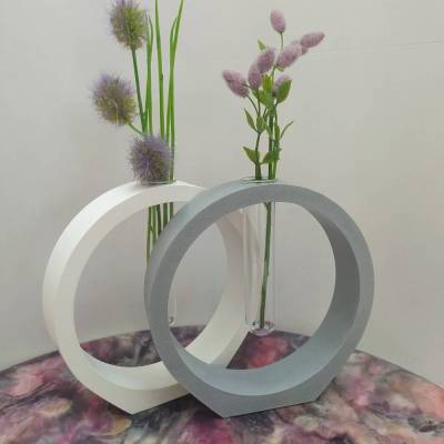 Blumenvase mit Reagenzglas, rund