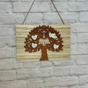 Personalisiertes Familienschild, Türkranz, Familienbaum, Stammbaum, mit den Daten und Namen der Familie Bild 8