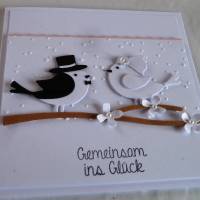 Edle Hochzeitskarte mit Vogelpaarmotiv/quadratisch/Glückwunschkarte/Wedding Bild 2