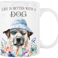 Hunde-Tasse LIFE IS BETTER WITH A DOG mit Kangal Bild 1