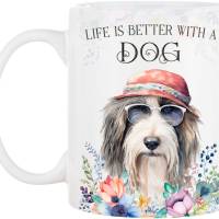 Hunde-Tasse LIFE IS BETTER WITH A DOG mit Bearded Collie Bild 2