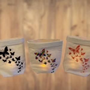 Lichtbeutel “Fliegende Schmetterlinge”, verschiedene Designs, Lichtsack, Frühling, Schmetterling, Dekoration, Ostern Bild 1