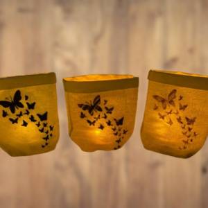 Lichtbeutel “Fliegende Schmetterlinge”, verschiedene Designs, Lichtsack, Frühling, Schmetterling, Dekoration, Ostern Bild 2