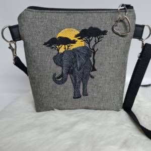 Kleine Handtasche Elefant Handtasche grau  Umhängetasche  Tasche Bild 2