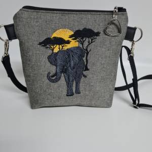 Kleine Handtasche Elefant Handtasche grau  Umhängetasche  Tasche Bild 9
