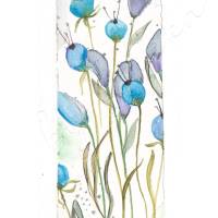 Klappkarte mit Umschlag Aquarell handgemalt minimalistisch Blumen Blüten blau Früchte A6 Format handmade günstig kaufen Bild 5