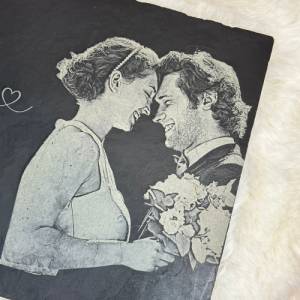 Schieferplatte mit Fotogravur, 20x30 cm, Schiefer, Foto Gravur, personalisierte Geschenke, Geburtstag, Hochzeit Bild 2