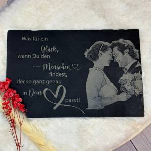 Schieferplatte mit Fotogravur, 20x30 cm, Schiefer, Foto Gravur, personalisierte Geschenke, Geburtstag, Hochzeit Bild 9