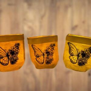 Lichtbeutel Schmetterling mit Blumen, verschiedene Designs, mehrfarbig, Frühling, Schmetterling, Dekoration Bild 2