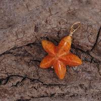 Seestern aus Schaumkoralle – orangefarbener Anhänger Bild 1