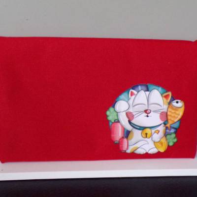 Glückskatze Winkekatze   Federmäppchen Tasche Kosmetik 