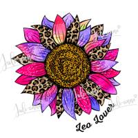 Bügelbild Sonnenblume Leo Lover Lila Pink Bild 1