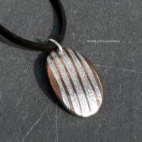 Kettenanhänger Mokume Gane, Kupfer & Silber "Streifen" Bild 2