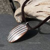Kettenanhänger Mokume Gane, Kupfer & Silber "Streifen" Bild 3