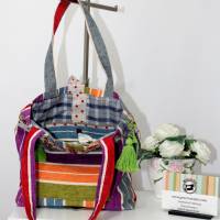 Shopper Handtasche gestreift in mehrfarbig Bild 3