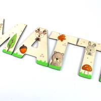 Holzbuchstaben Waldtiere Kinderzimmertür Bild 5