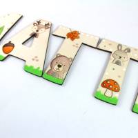 Holzbuchstaben Waldtiere Kinderzimmertür Bild 6