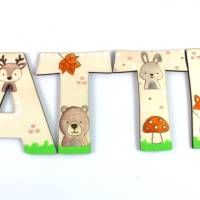 Holzbuchstaben Waldtiere Kinderzimmertür Bild 8