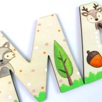 Holzbuchstaben Waldtiere Kinderzimmertür Bild 9