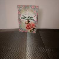 Geburtstagskarte für eine Frau mit lachsfarbenen Rosen Bild 1