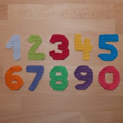 Häkelanleitung Zahlen-Applikationen, 0-9, pdf-Datei