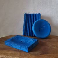 Seifenschale aus Beton | maritim blau | verschiedene Formen | jedes Stück ein Unikat Bild 1