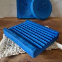 Seifenschale aus Beton | maritim blau | verschiedene Formen | jedes Stück ein Unikat Bild 6