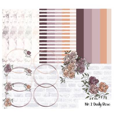 Hochzeits- und Geburtstagsset, Nr. 2 Dusty Rose hohe Qualität (300 DPI), PNG, JPG, 