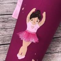 zauberhafte Schultüte Zuckertüte aus Stoff in Beere mit Ballerina und Glitzer Bild 2