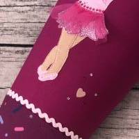 zauberhafte Schultüte Zuckertüte aus Stoff in Beere mit Ballerina und Glitzer Bild 4
