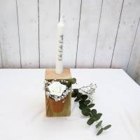 Kerzenhalter Kerzenständer Holz Geschenk Lebe Liebe Bild 2