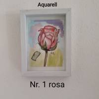 Aquarell "Danke" gemalte Blume, 20x15x3cm Bild 3