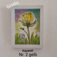 Aquarell "Danke" gemalte Blume, 20x15x3cm Bild 4
