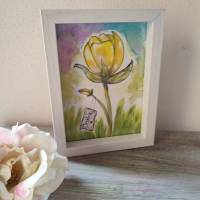 Aquarell "Danke" gemalte Blume, 20x15x3cm Bild 5