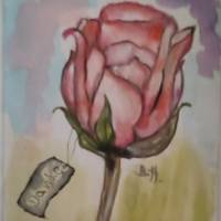 Aquarell "Danke" gemalte Blume, 20x15x3cm Bild 8