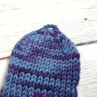 Handschuhe mit Kappe für Kleinkinder, blau lila handgefärbt Bild 6