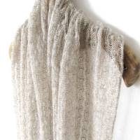 Eleganter Schal taupe gold aus Alpaka und Mohair, gestricktes Tuch Damen für Jubiläum Bild 8