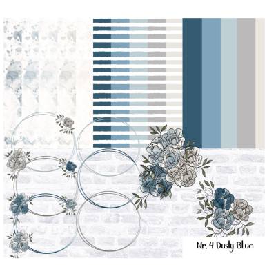 Hochzeits- und Geburtstagsset, Nr. 4 Dusty Blue hohe Qualität (300 DPI), PNG,