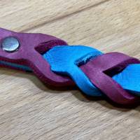 Schlüsselanhänger geflochten aus Fettleder, 2farbig, Leder Anhänger 10 Lederfarben, Schlüsselband Bild 2