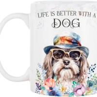 Hunde-Tasse LIFE IS BETTER WITH A DOG mit Havaneser Bild 2