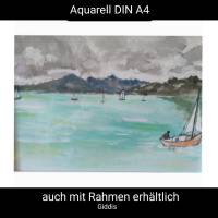 Aquarell, DIN A4 "Der Segler", original & signiert Bild 2