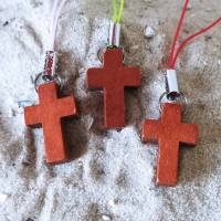 Miniaturkreuze aus Holz, Handyanhänger, Glücksbringer Bild 3