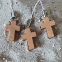 Miniaturkreuze aus Holz, Handyanhänger, Glücksbringer Bild 4