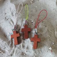 Miniaturkreuze aus Holz, Handyanhänger, Glücksbringer Bild 8