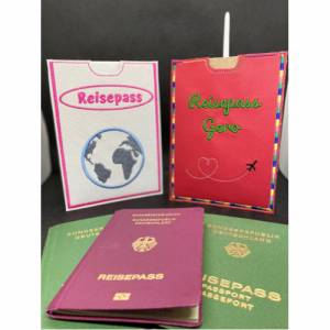 Personalisierte Reisepasshülle aus Kunstleder, Unikat, verschiedene Motive, Reiseausweis, Passhülle, Weltreise, Reisen Bild 2