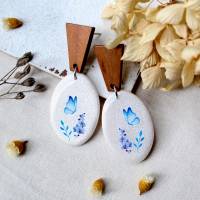 Ohrringe mit Schmetterling aus Polymer Clay • Ohrschmuck | Ohrhänger Bild 2